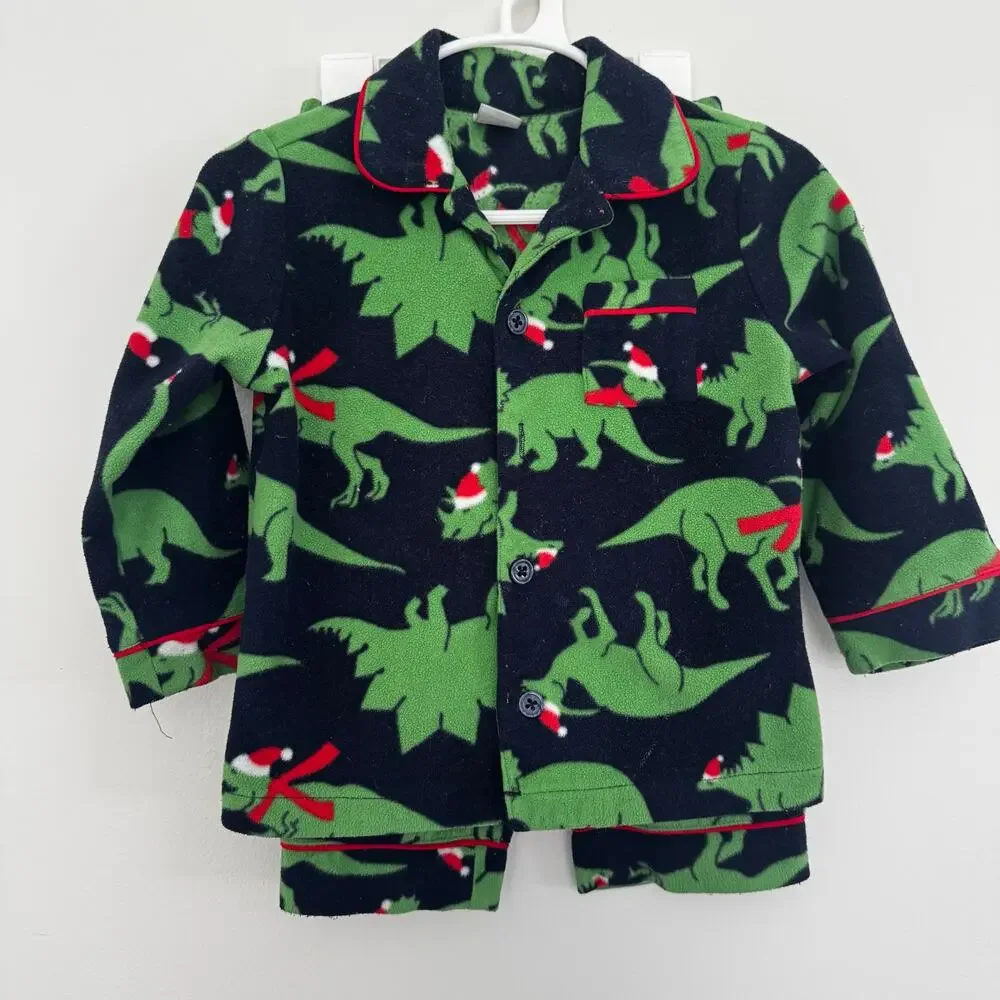 Bundle of babyGap Fleece Pajama Sets: Christmas Dinosaurs and Abominable Snowman